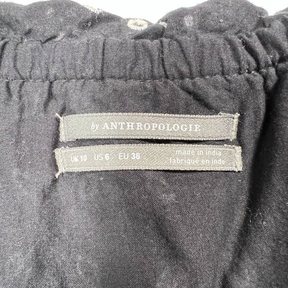 by Anthropologie Marisol Off-Shoulder Embroidered Midi Dress Black Fit & Flare 6 - Picture 8 of 16